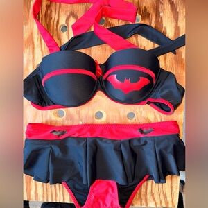 Black and Red Batman Bikini Set